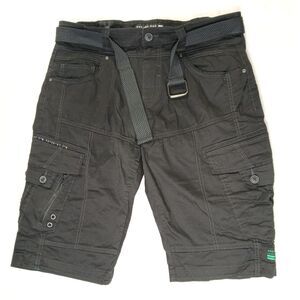 Projek Raw Black Men's Cargo Shorts W/ Belt Y2k Sz. 36